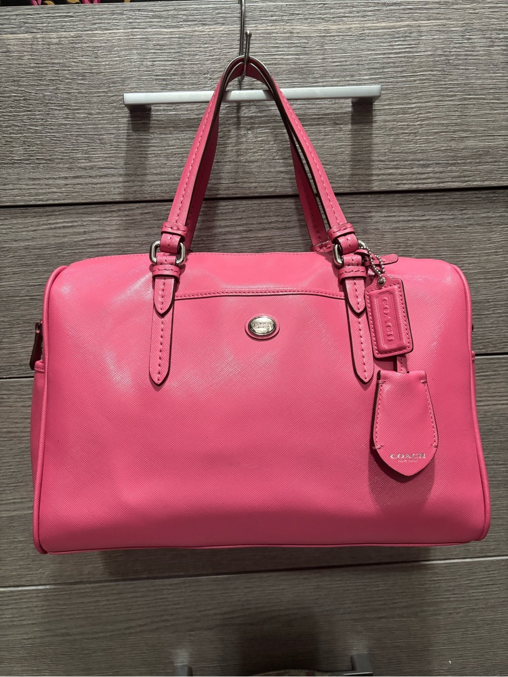 Coach Peyton Leather Nancy satchel - Strawberry Pink